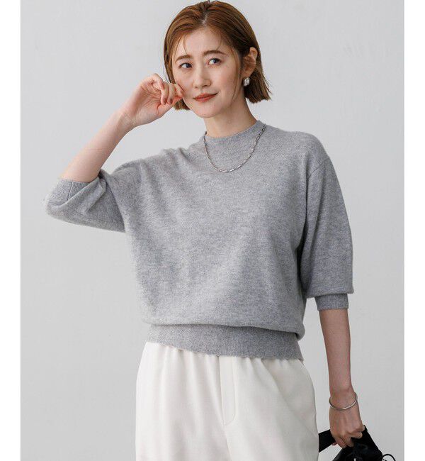 23区「【Oggi・CLASSY.掲載】ピュアカシミヤ ハーフスリーブ ハイネック ニット」|ニット・セーター|ﾗｲﾄｸﾞﾚ