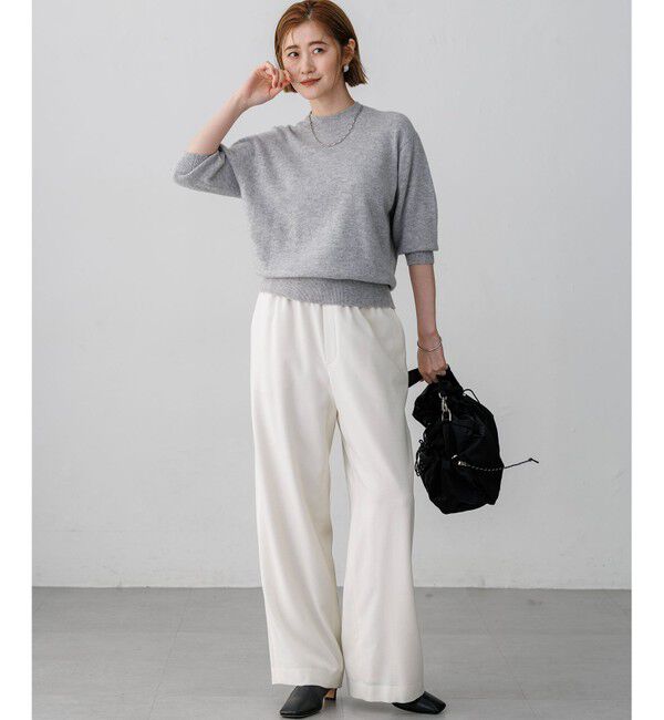 23区「【Oggi・CLASSY.掲載】ピュアカシミヤ ハーフスリーブ ハイネック ニット」|ニット・セーター|