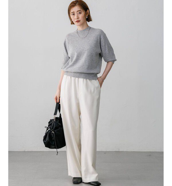 23区「【Oggi・CLASSY.掲載】ピュアカシミヤ ハーフスリーブ ハイネック ニット」|ニット・セーター|
