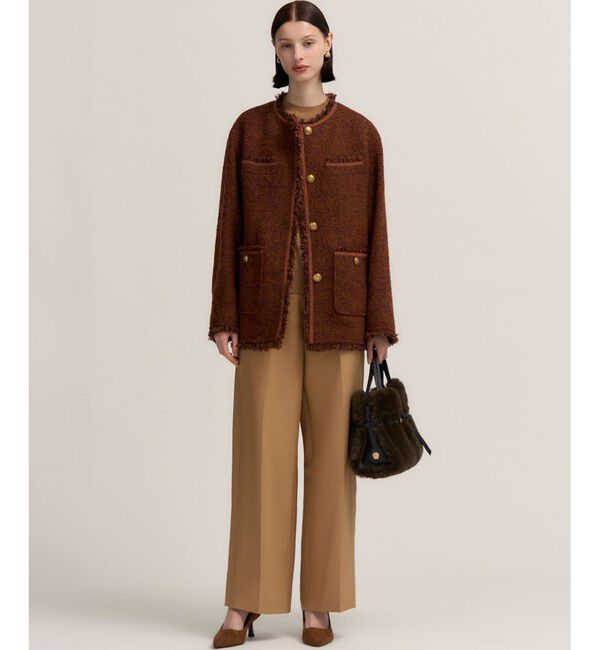 23区「【Oggi・CLASSY.掲載】ピュアカシミヤ ハーフスリーブ ハイネック ニット」|ニット・セーター|