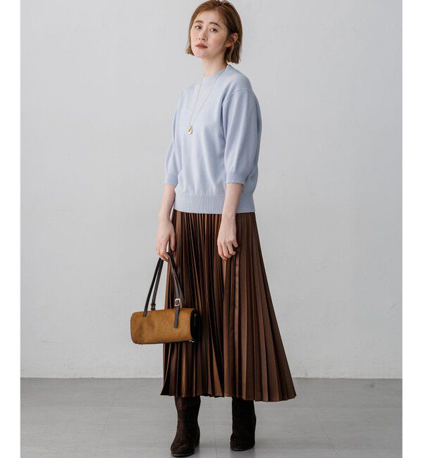 23区「【Oggi・CLASSY.掲載】ピュアカシミヤ ハーフスリーブ ハイネック ニット」|ニット・セーター|