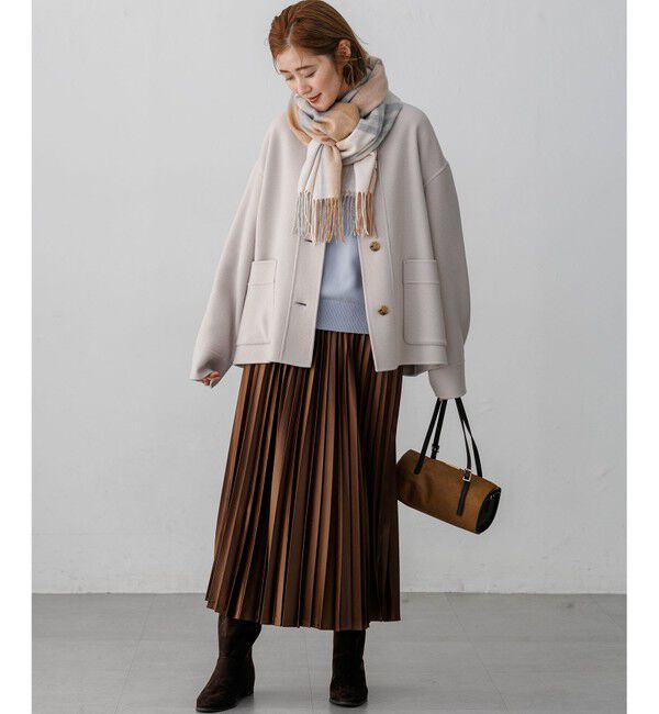 23区「【Oggi・CLASSY.掲載】ピュアカシミヤ ハーフスリーブ ハイネック ニット」|ニット・セーター|