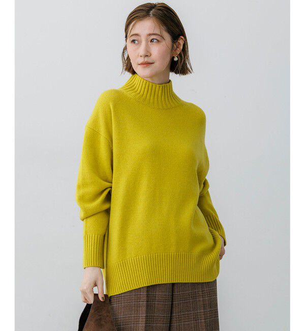 23区「カシミヤブレンド ハイネック ニット」|ニット・セーター|イエロー系