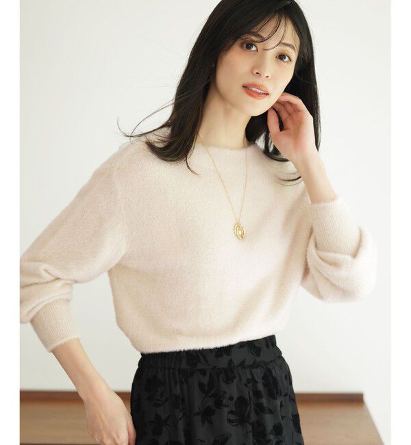 ANY SIS「【2SET・前後着用可】フェザー ニット &times; フロッキー スカート」|スーツ|