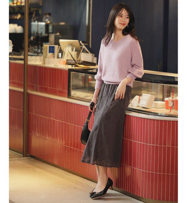 ANY SIS「【2SET・前後着用可】フェザー ニット &times; フロッキー スカート」|スーツ|