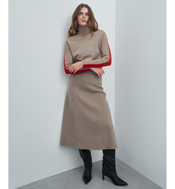 BEIGE,「【新色追加】LA MONNAIE /  カラーブロッキングタートルニット」|ニット・セーター|