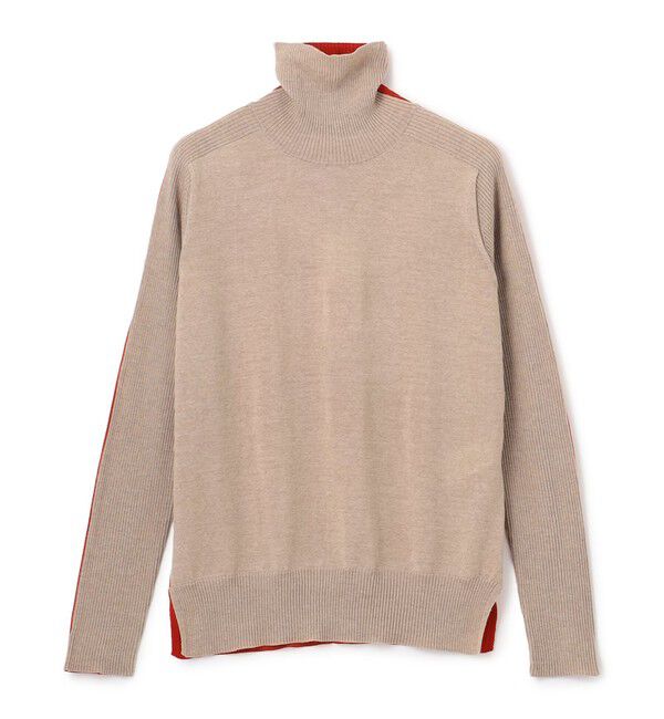 BEIGE,「【新色追加】LA MONNAIE /  カラーブロッキングタートルニット」|ニット・セーター|