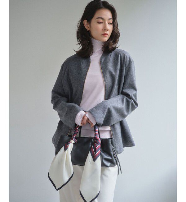 BEIGE,「【L-size・セットアップ対応】CORBY / ウールジップジャケット」|ノーカラージャケット|