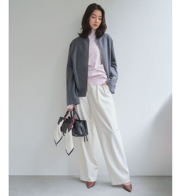 BEIGE,「【L-size・セットアップ対応】CORBY / ウールジップジャケット」|ノーカラージャケット|