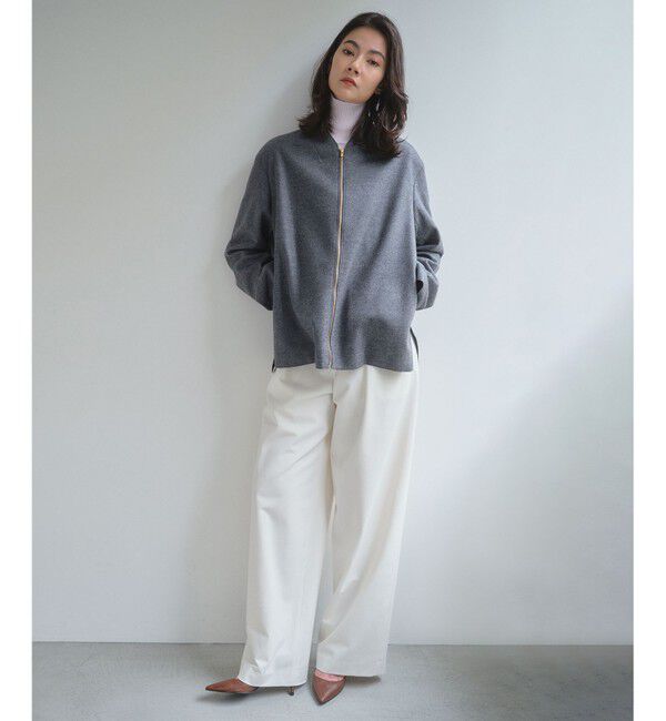 BEIGE,「【L-size・セットアップ対応】CORBY / ウールジップジャケット」|ノーカラージャケット|