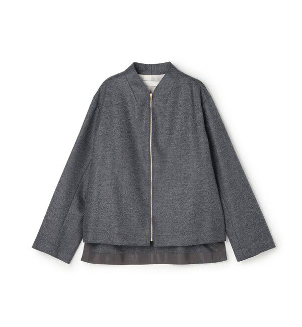 BEIGE,「【L-size・セットアップ対応】CORBY / ウールジップジャケット」|ノーカラージャケット|