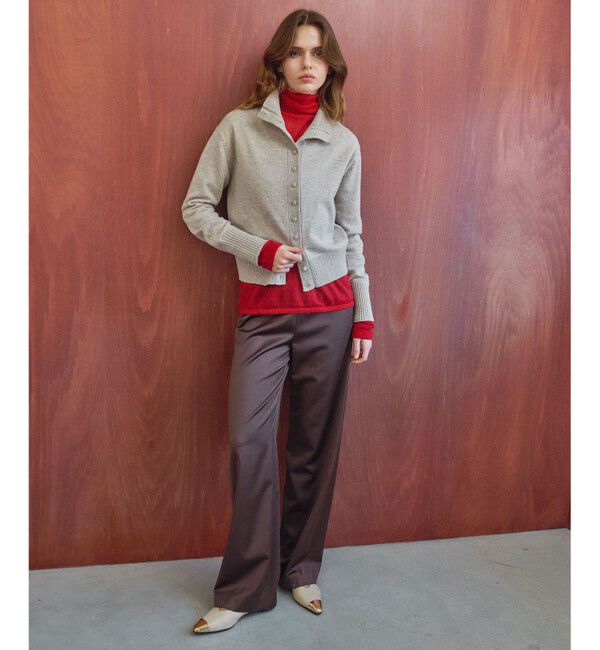 BEIGE,「POMPE / ウールカシミヤ ハイネックカーディガン」|ニット・セーター|