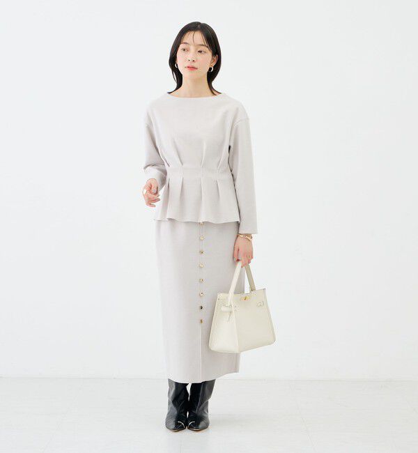 NOLLEY'S sophi「《セットアップ対応》《吸湿発熱》ウォッシャブルウーレット釦タイトスカート」|タイト|