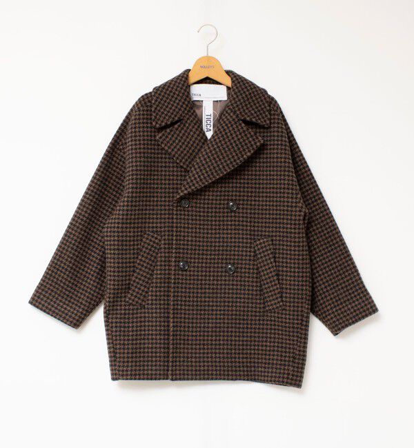 NOLLEY'S sophi「【WEB限定】【TICCA/ティッカ】ウールハウンドトゥースピーコート」|ピーコート|