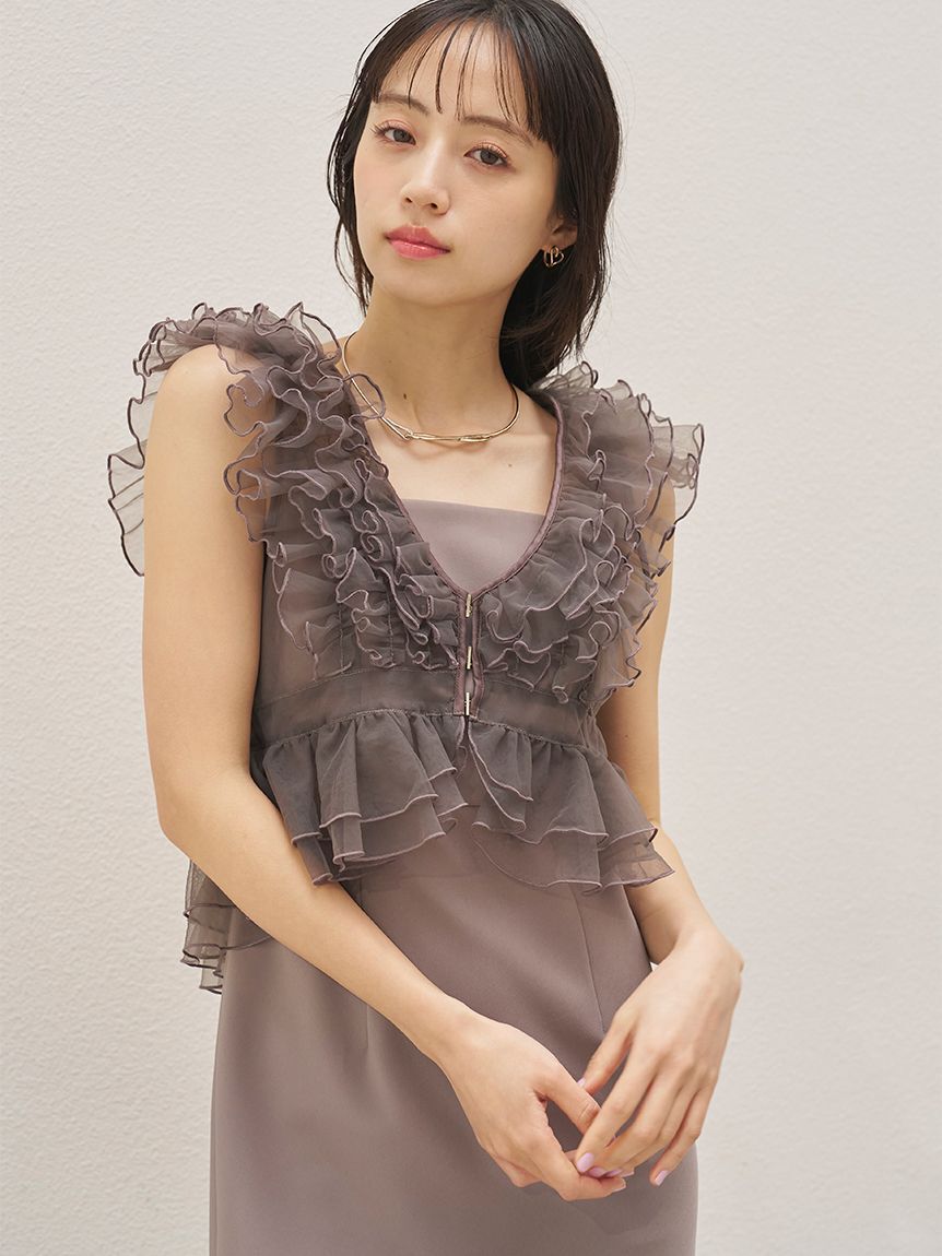 SNIDEL「チュールボレロセットキャミドレス」|ドレス|