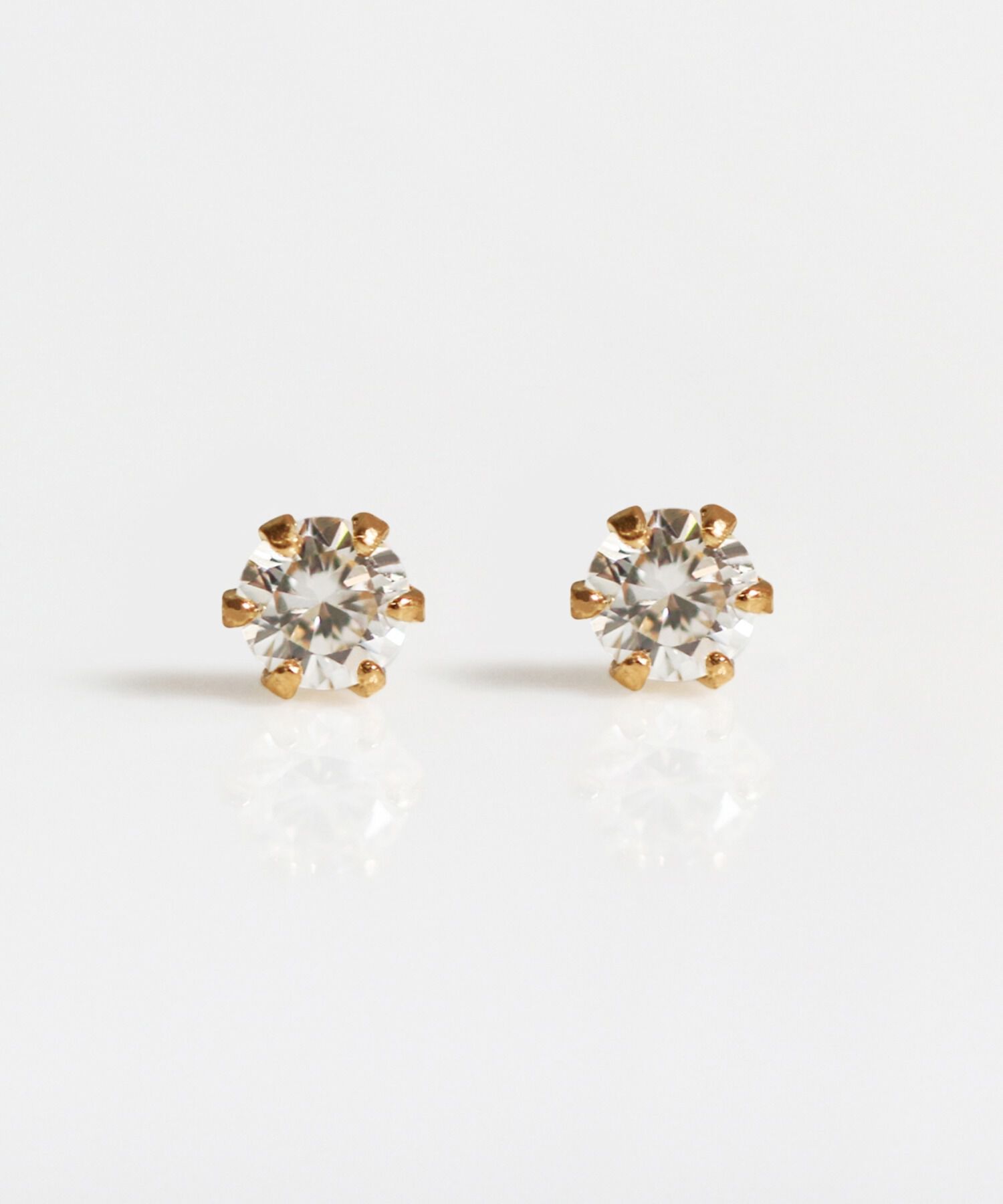  「一石 ダイヤモンド 0.1ct ピアス| K18」|ピアス|Ｋ１８