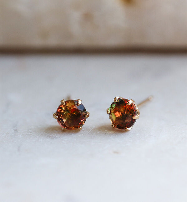  「グラデーションクリスタル ピアス | K10YG」|ピアス|