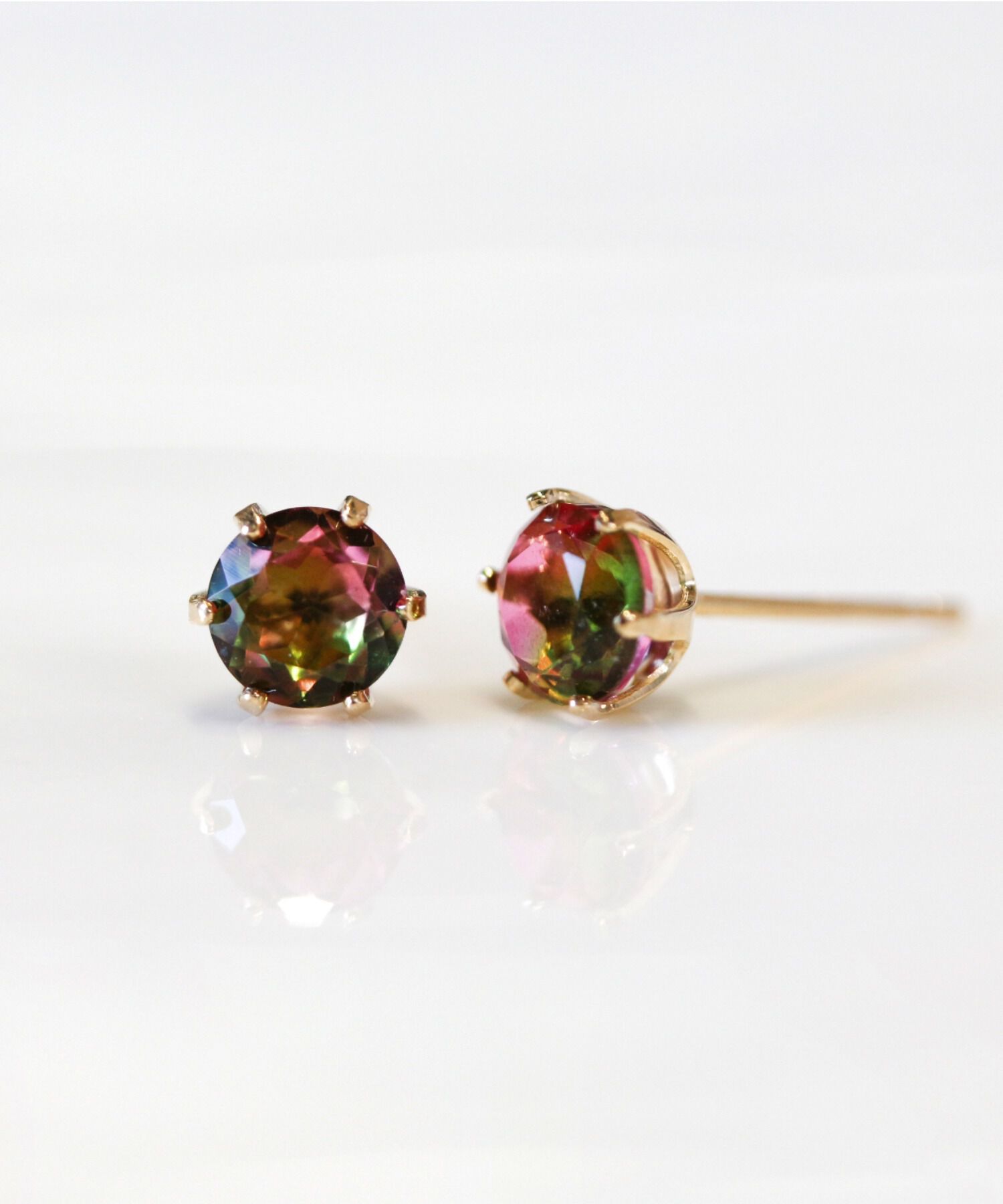  「グラデーションクリスタル ピアス | K10YG」|ピアス|