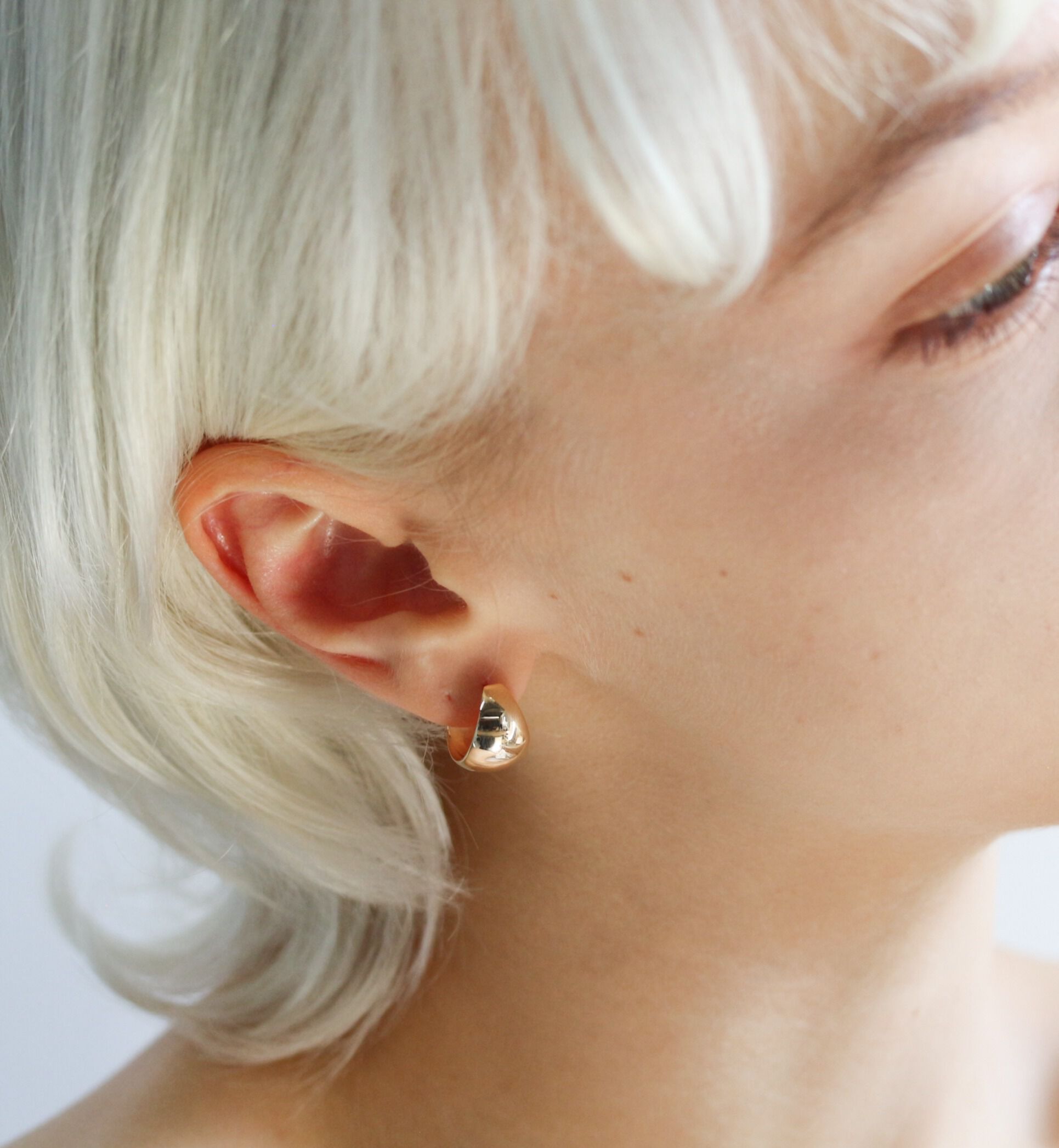 「ゴールド 月甲 ピアス | K10YG」|ピアス|