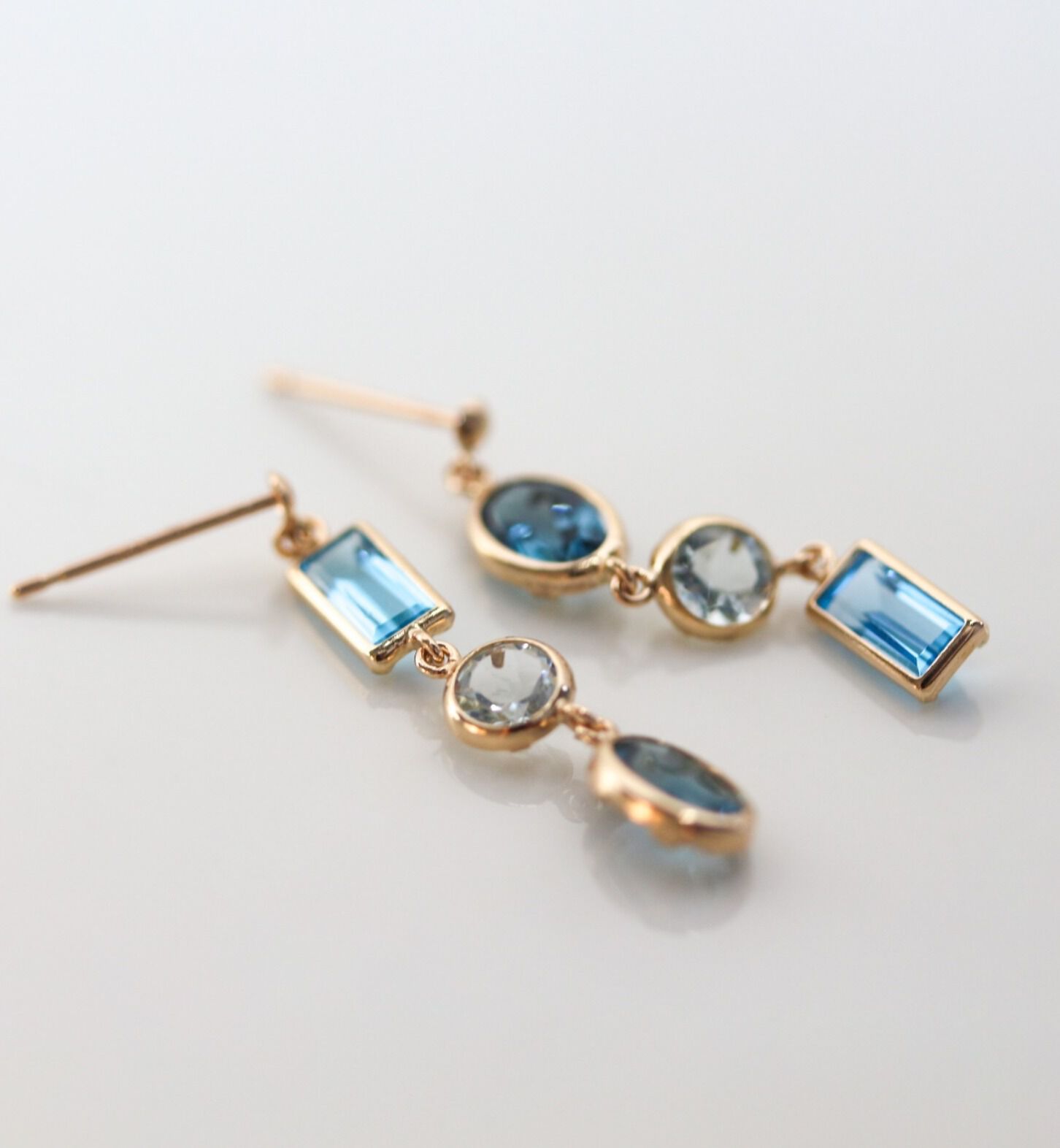  「マルチカラー ストーン ピアス | K10YG」|ピアス|