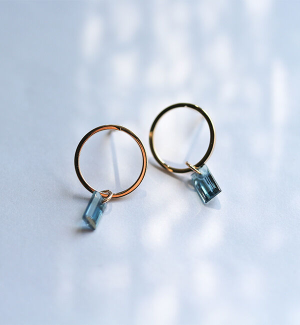  「ロンドンブルートパーズ  ピアス | K10YG」|ピアス|K10 イエローゴールド