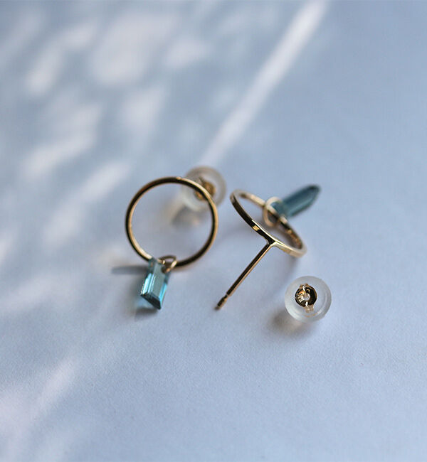 「ロンドンブルートパーズ  ピアス | K10YG」|ピアス|