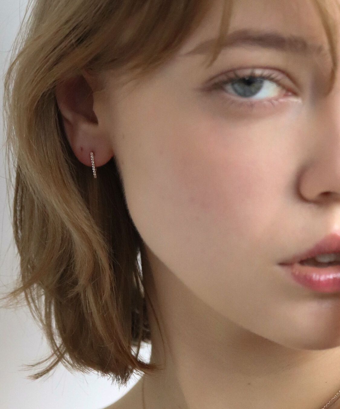  「ダイヤモンド スナップ フープ ピアス  | K10YG〈ステラ〉〈世界最小〉」|ピアス|
