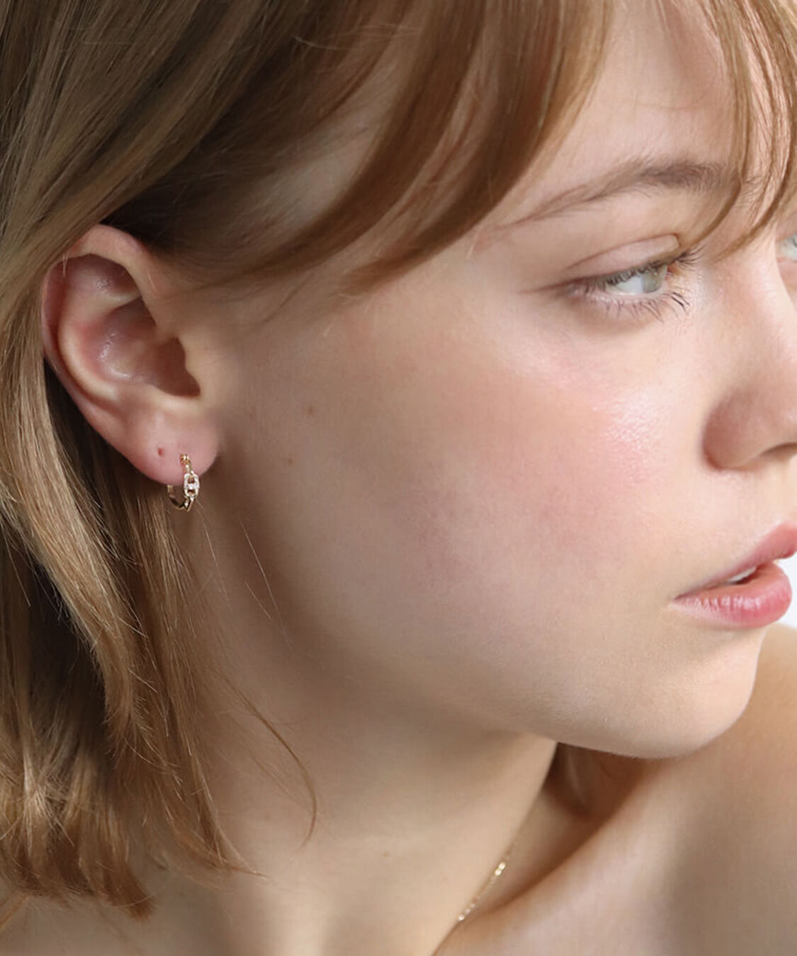  「ダイヤモンド フープ スナップ ピアス  | K10YG〈ミラ〉」|ピアス|