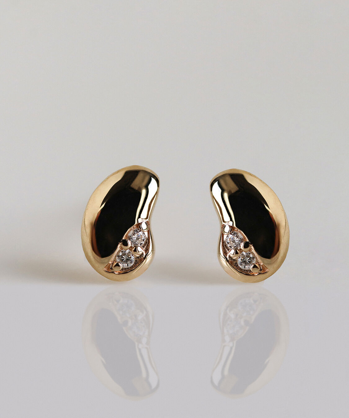  「ダイヤモンド ビーンズ ピアス | K10YG」|ピアス|K10 イエローゴールド