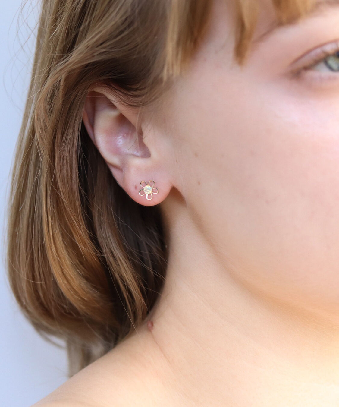  「オパール フラワー ピアス | K10YG 」|ピアス|