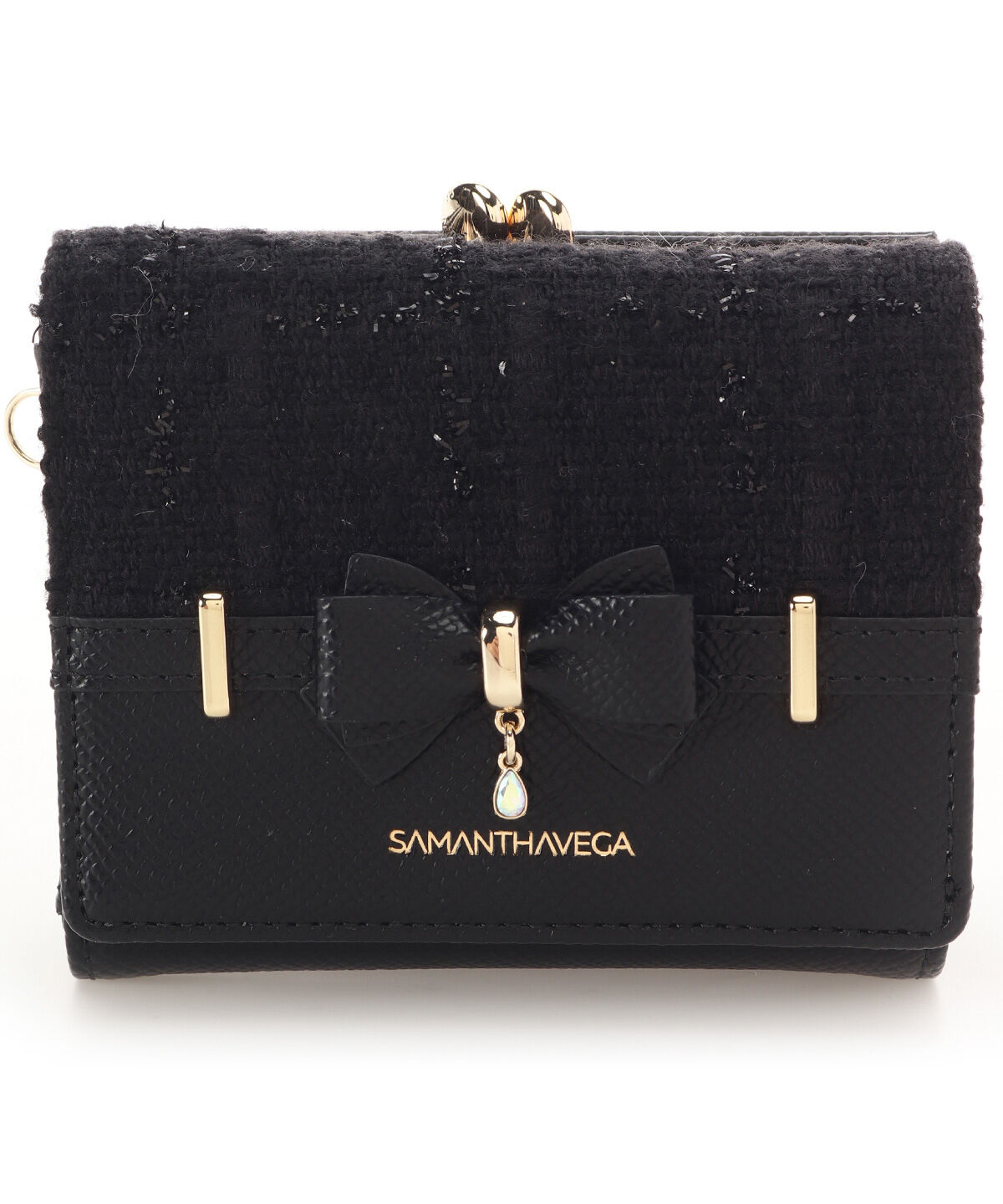 Samantha Vega「リッチツイードアクセントリボン折財布」|財布|