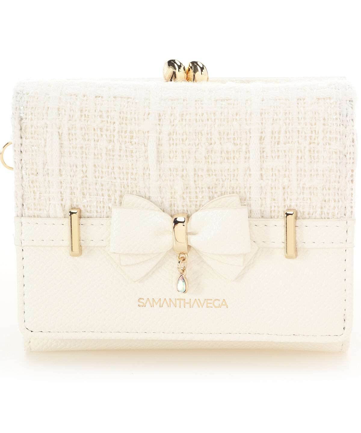 Samantha Vega「リッチツイードアクセントリボン折財布」|財布|