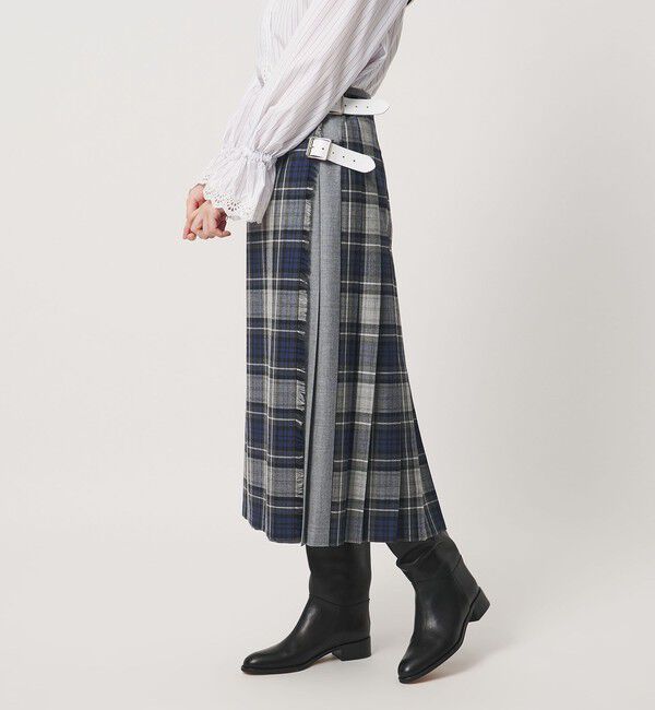 UNITED ARROWS「【別注】＜O'NEIL of DUBLIN＞コンビ チェック プリーツスカート」|スカート|