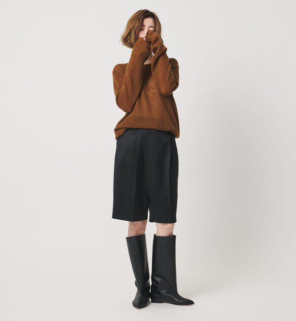 conte「＜conte＞アシンメトリー タック ハーフパンツ」|キュロット|
