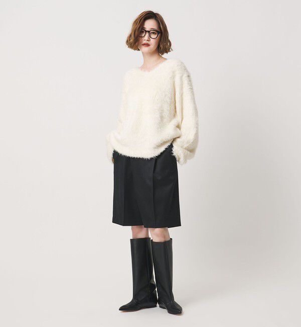 conte「＜conte＞アシンメトリー タック ハーフパンツ」|キュロット|
