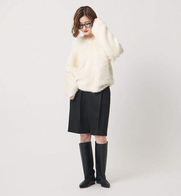 conte「＜conte＞アシンメトリー タック ハーフパンツ」|キュロット|