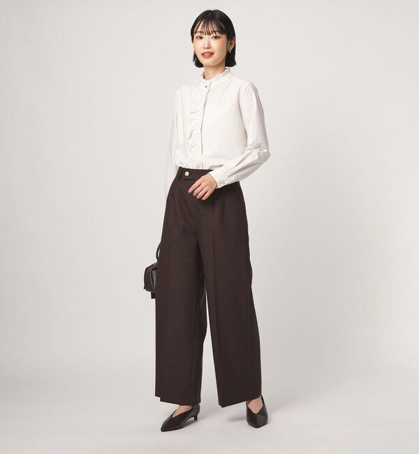 UNITED ARROWS green label relaxing「フリル ディテール ブラウス マシンウォッシャブル UVカット」|シャツ・ブラウス|
