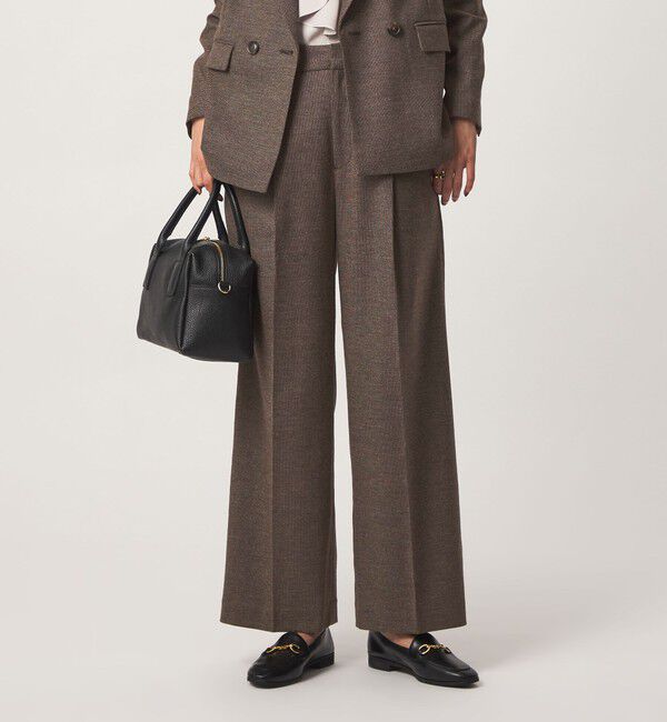 UNITED ARROWS green label relaxing「［size SHORT/TALLあり］ヘアライン ストレート パンツ ストレッチ」|スラックス|DK.BROWN