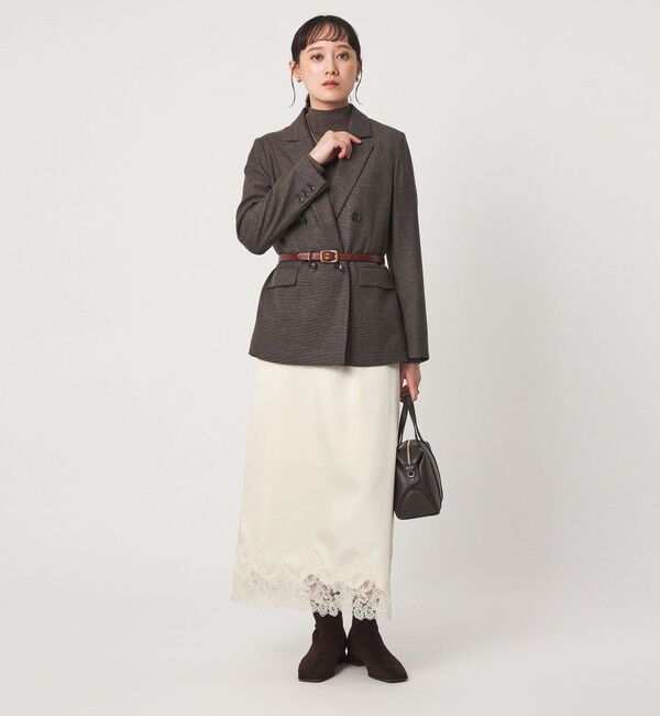 UNITED ARROWS green label relaxing「サテン スソレース ナロー タイト スカート」|スカート|