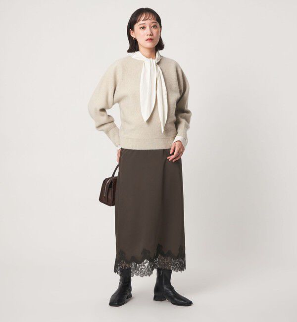 UNITED ARROWS green label relaxing「サテン スソレース ナロー タイト スカート」|スカート|