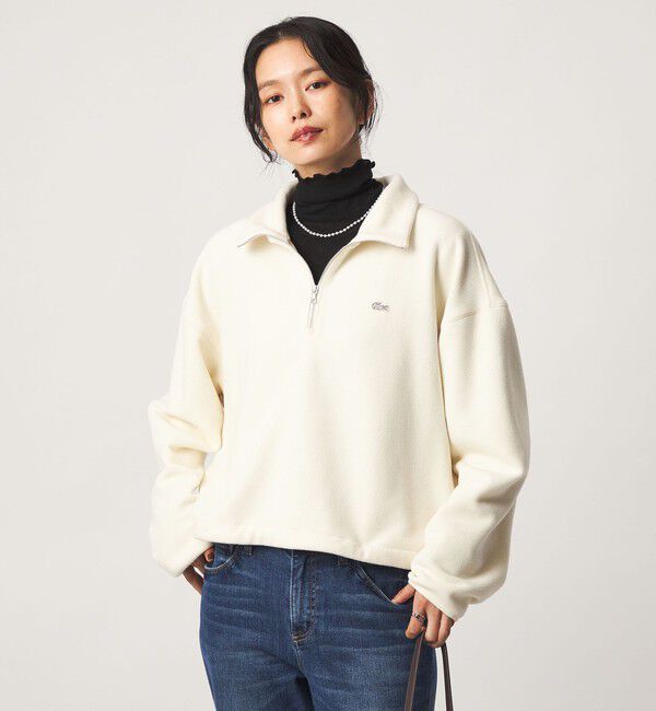 UNITED ARROWS green label relaxing「 【別注】＜LACOSTE＞ フリース ハーフジップ プルオーバー」|Tシャツ・カットソー|OFF WHITE