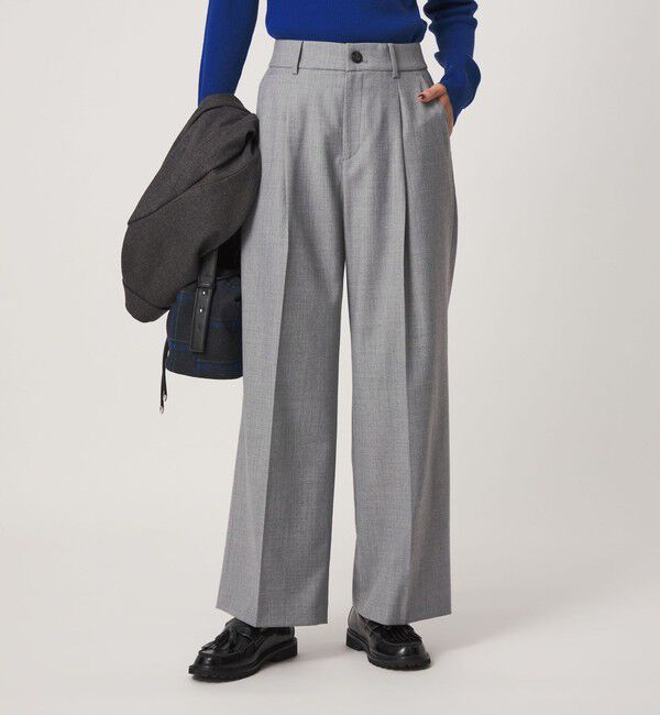 UNITED ARROWS green label relaxing「［size SHORT/TALLあり］Daily Chic サキソニー ワイド パンツ」|スラックス|