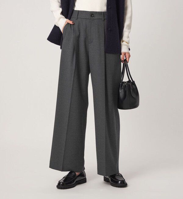 UNITED ARROWS green label relaxing「［size SHORT/TALLあり］Daily Chic サキソニー ワイド パンツ」|スラックス|