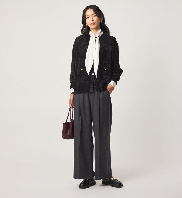 UNITED ARROWS green label relaxing「モール ポケット ノーカラー ニット カーディガン」|カーディガン|