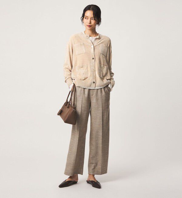 UNITED ARROWS green label relaxing「モール ポケット ノーカラー ニット カーディガン」|カーディガン|