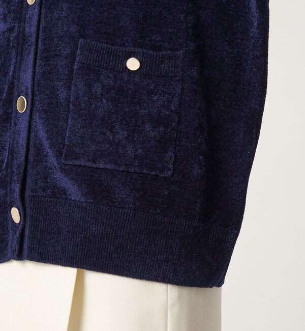 UNITED ARROWS green label relaxing「モール ポケット ノーカラー ニット カーディガン」|カーディガン|