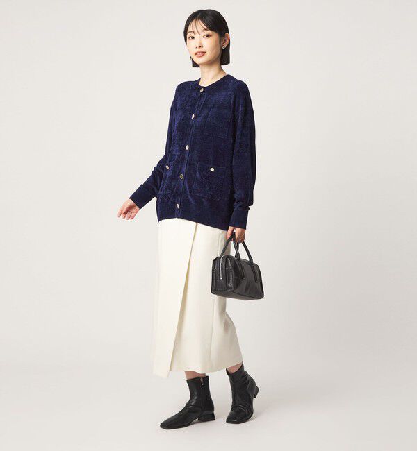 UNITED ARROWS green label relaxing「モール ポケット ノーカラー ニット カーディガン」|カーディガン|