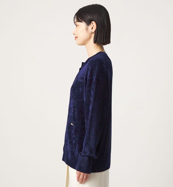 UNITED ARROWS green label relaxing「モール ポケット ノーカラー ニット カーディガン」|カーディガン|
