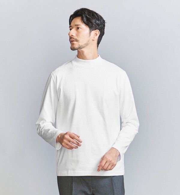 BEAUTY&YOUTH UNITED ARROWS「【WEB限定 WARDROBE SMART】クリア ガスコットン モックネック カットソー【抗菌・防臭】」|Tシャツ・カットソー|