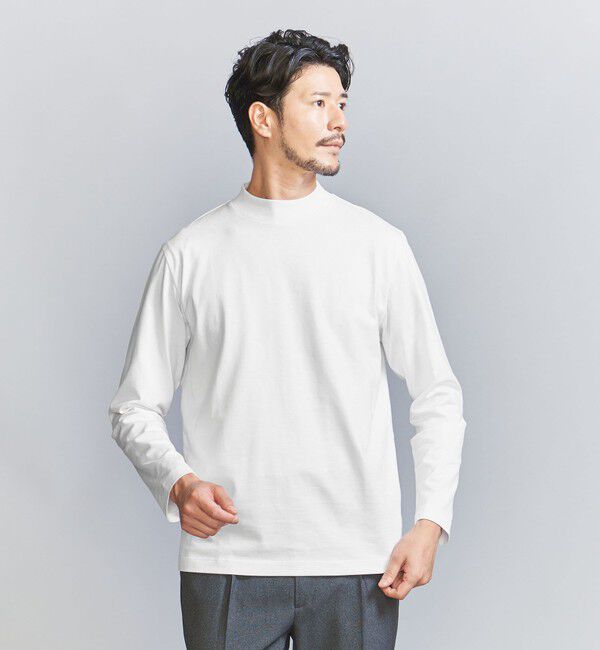 BEAUTY&YOUTH UNITED ARROWS「【WEB限定 WARDROBE SMART】クリア ガスコットン モックネック カットソー【抗菌・防臭】」|Tシャツ・カットソー|